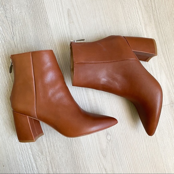 Steve Madden brown leather block heel ankle boots - Picture 4 of 14